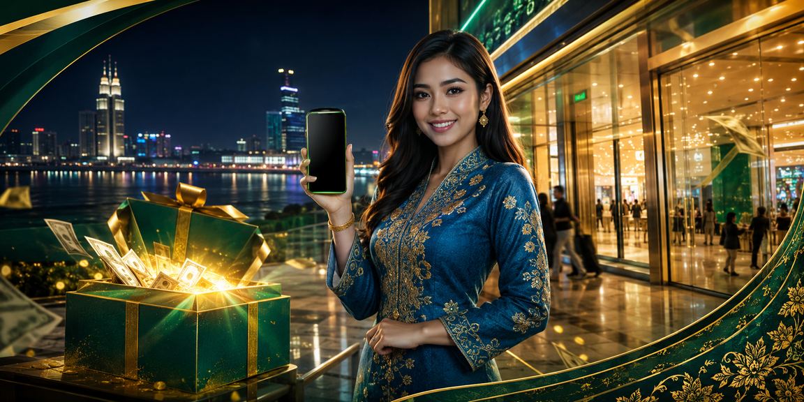 Pemain wanita berbaju kurung menggunakan aplikasi kasino puss888 di Johor