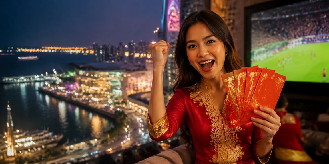 Sampul merah bonus dengan simbol bertuah Malaysia